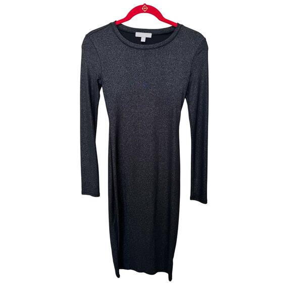 Chelsea 28 Sparkly Glam Black Bodycon Midi Dress Long Sleeve Size XS - Picture 6 of 6